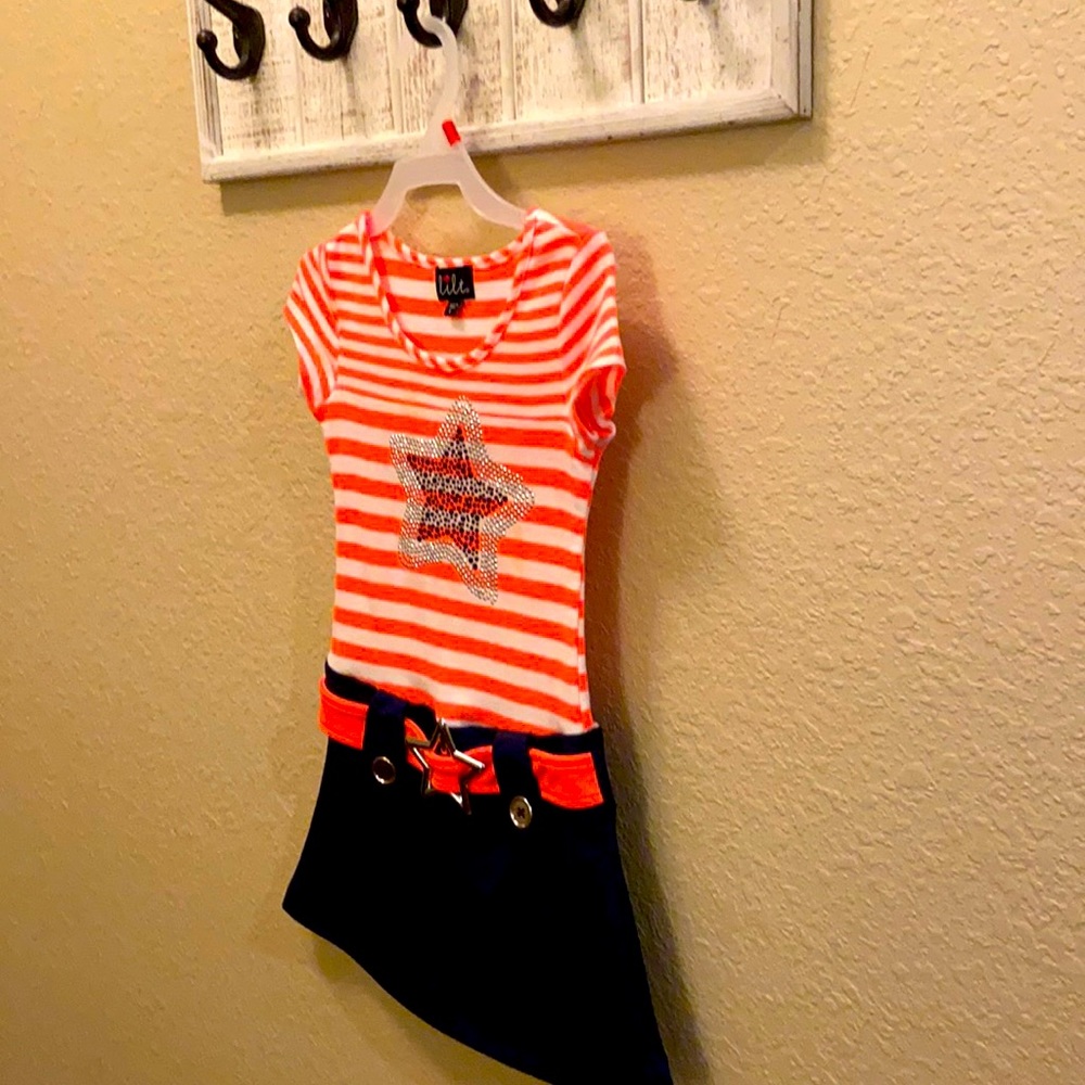 Pink, white, and blue with rhinestone star dress